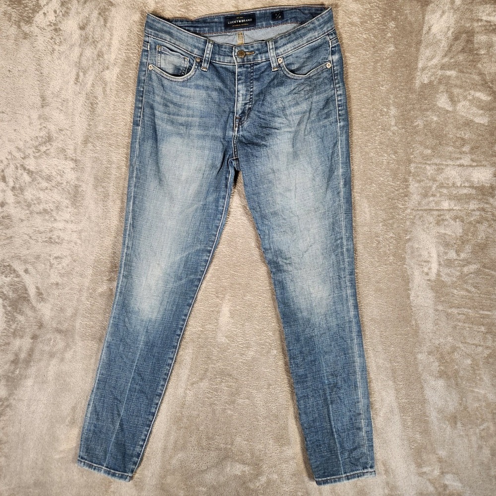 Lucky Brand Ava Skinny Jeans‎ Womens 2/26 Blue Excellent Mid Rise Stretch Denim